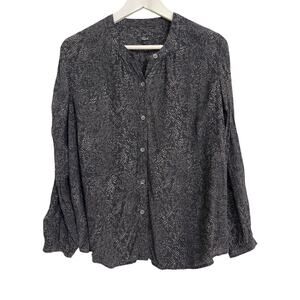 Rails Eloise Slate Python Print Blouse Button Front Rayon Top Women L